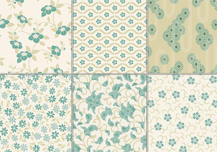 Dusty Teal Floral Vector Background Pack