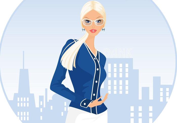 Blond Business Woman Background Vector