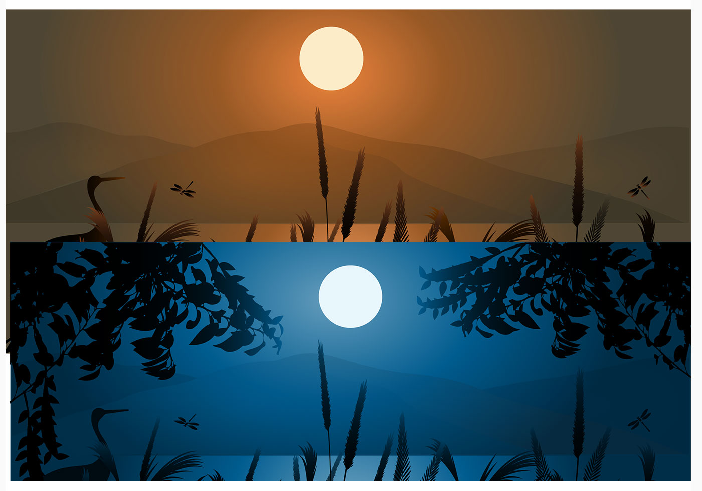 Download Wheat and Mountain Sunset Backgrounds - Download Free Vector Art, Stock Graphics & Images