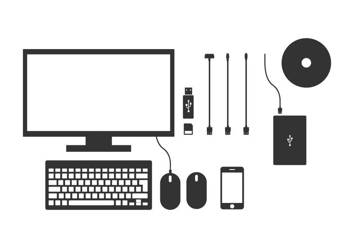 Computer Hardware Device Vectors Computer Hardware Device Vectors
