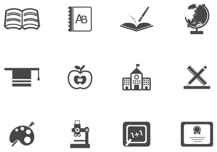 Paquete de iconos de Vector de escuela simple