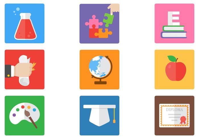 Iconos de Bright Education Vector