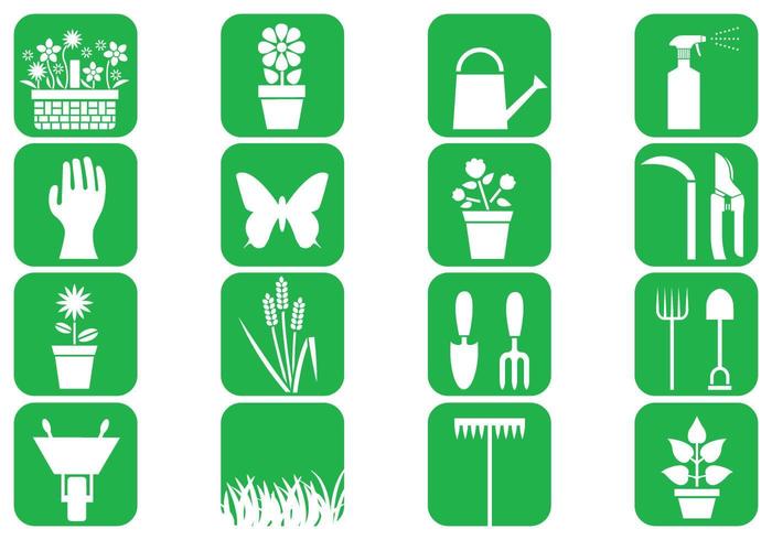 Conjunto de iconos vectoriales de jardinería vector