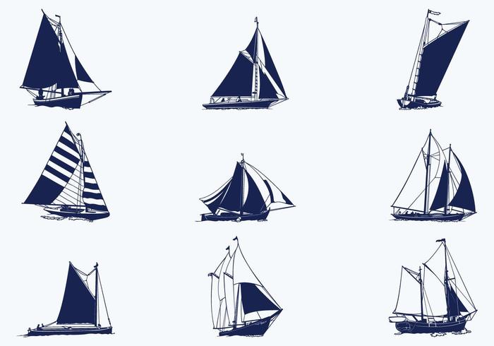 Barco de vela paquete vectorial vector