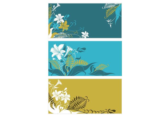 Fern and Lily Vector Background Pack