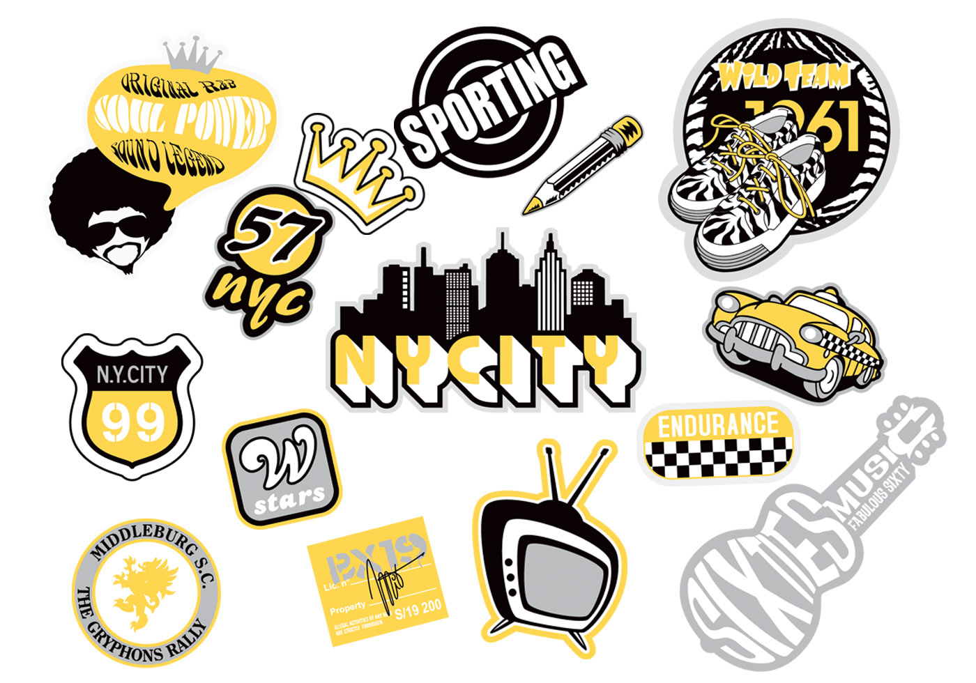  Urban  Sticker  Vector Pack Download Free Vectors Clipart 