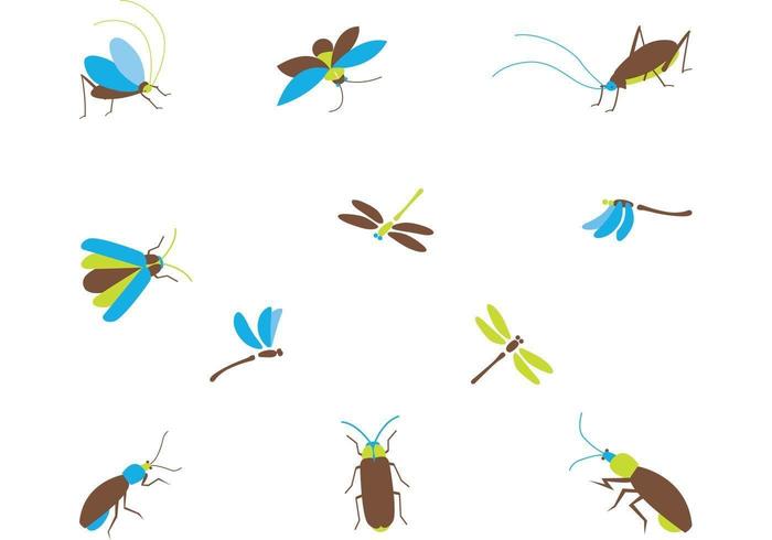 Pack de vectores de insectos de dibujos animados