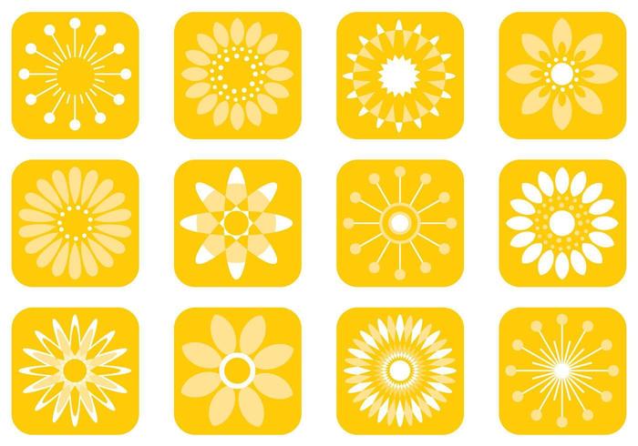 Resumen Sunny Flower Vector Pack