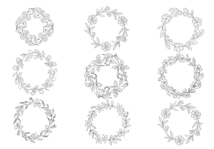 Hand Drawn Wreath Vector Pack