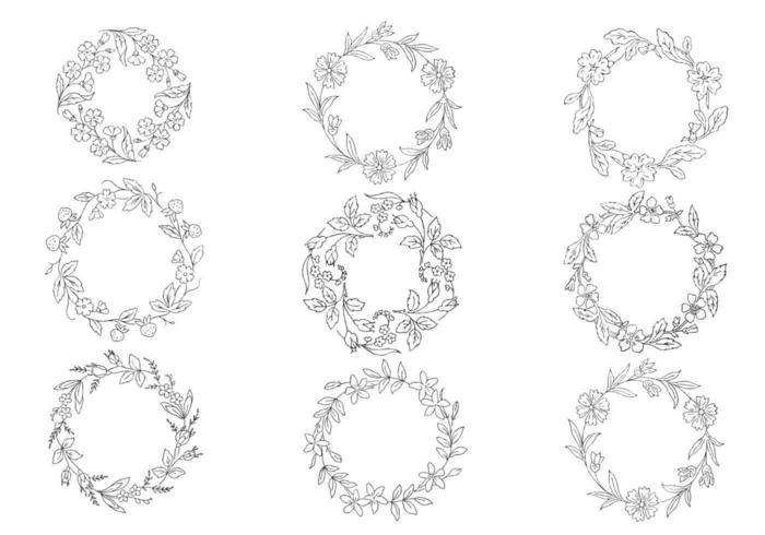 Hand Drawn Wreath Vector Pack