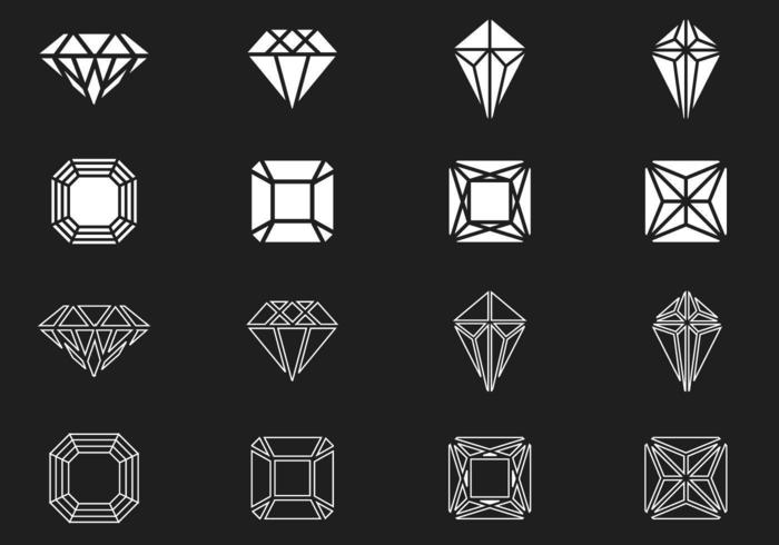 Pack de vectores de diamantes y gemas