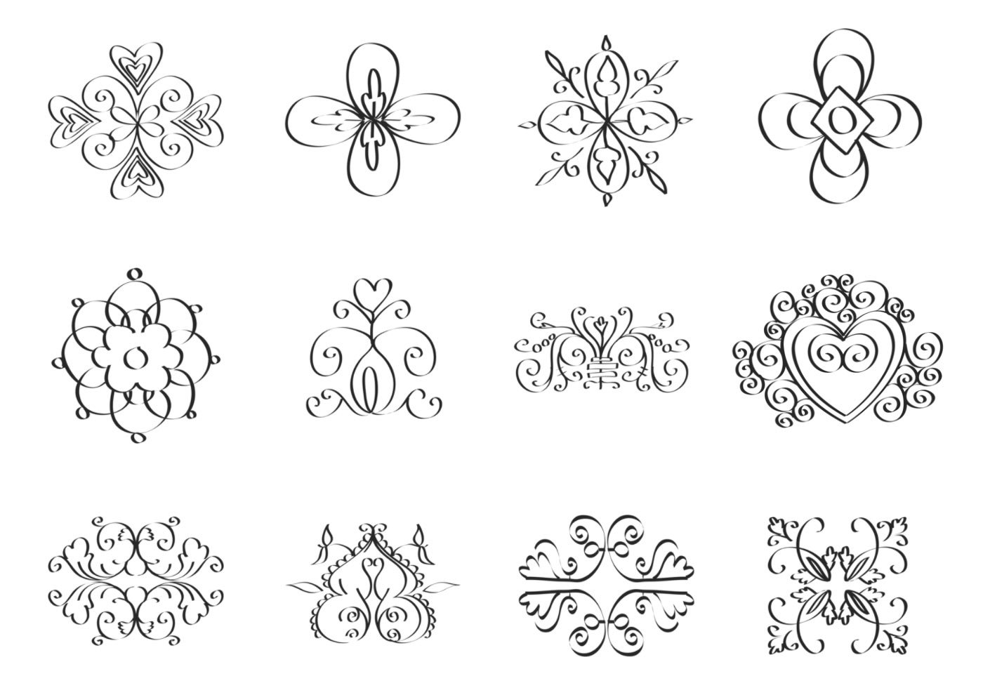 Download Doodle Ornament Vector Pack - Download Free Vectors ...