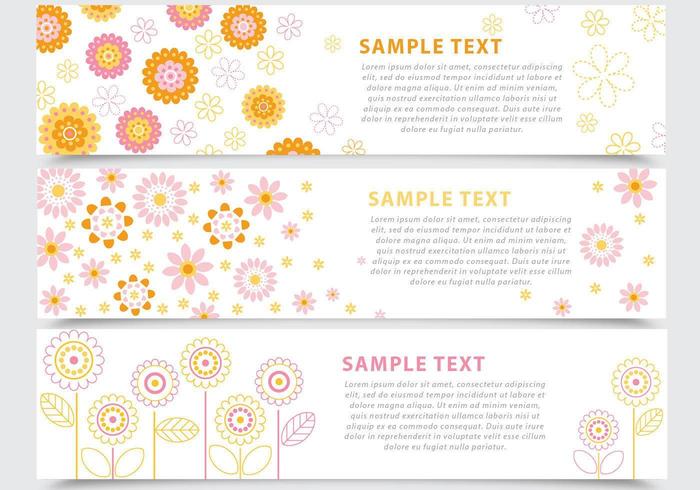 Abstract Floral Banner Vector Pack