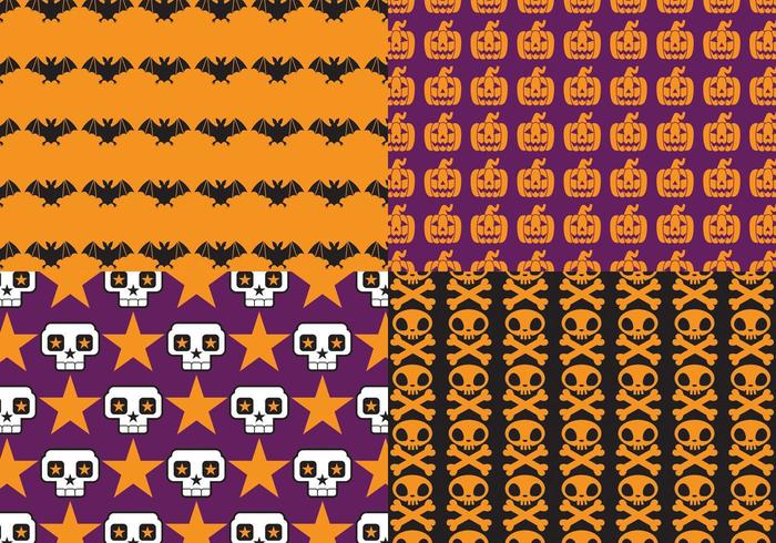 Patrón de Halloween brillante Vector Pack