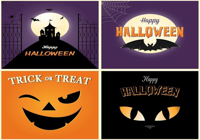 Spooky Halloween Card Vector Pack