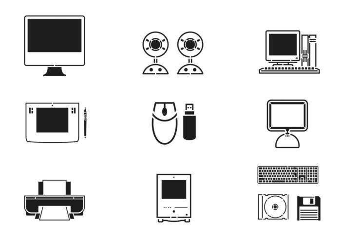 Tecnología y paquete de vectores de computadora