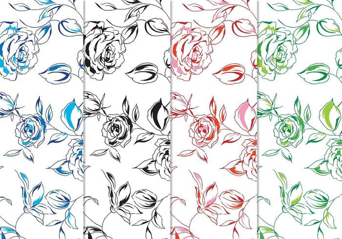 Hand-painted Floral Vector Background Pack