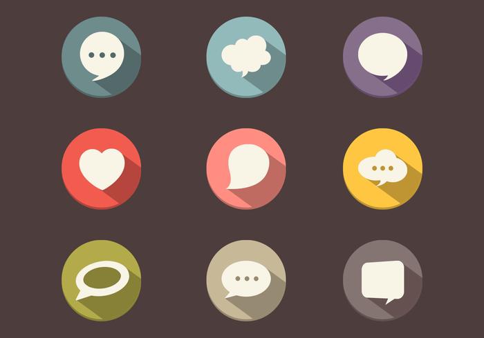 Long Shadow Speech Bubble Vector Pack