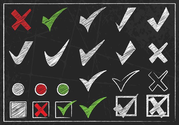 Chalk Drawn Check Mark Vector Pack