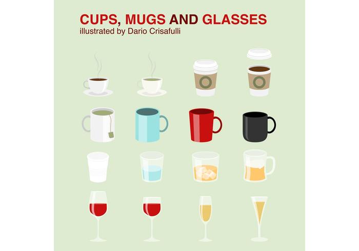 Cups, Mug Vectors and Glasses Vectors Cups, Mug Vectors and Glasses Vectors