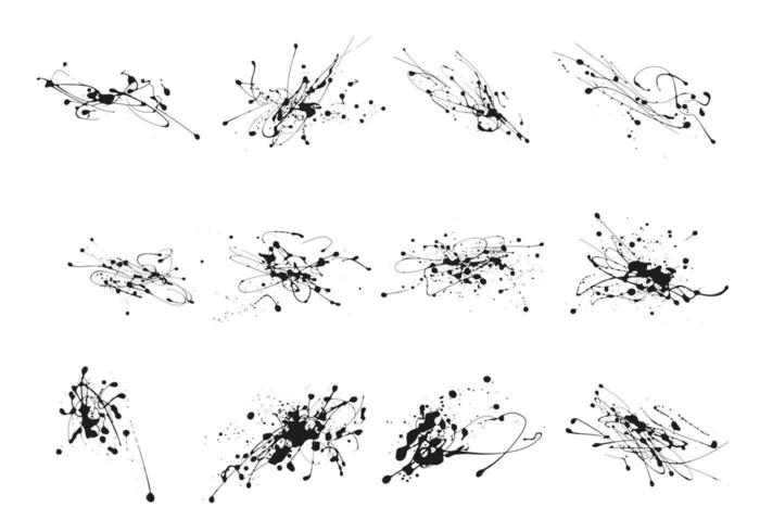 Goteo de tinta salpicadura paquete de vectores