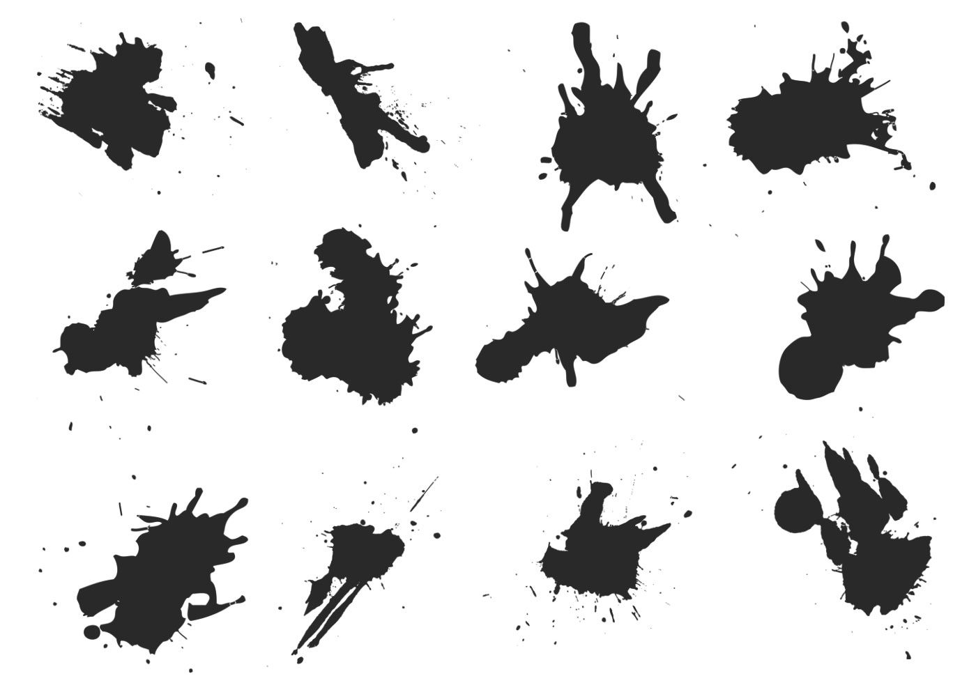 Download Solid Paint Splatter Vector Pack - Download Free Vectors ...