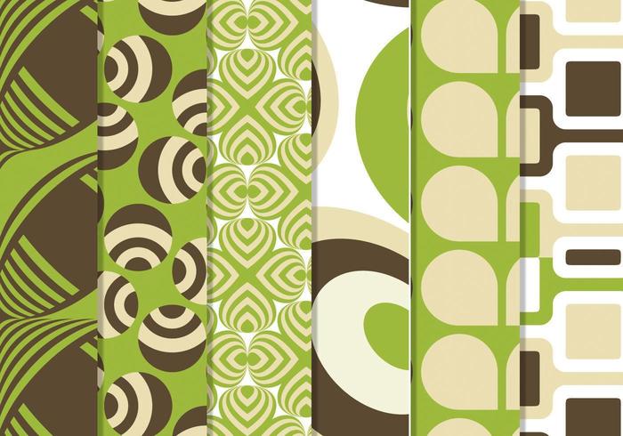 Green Retro Funky Vector Pattern Pack