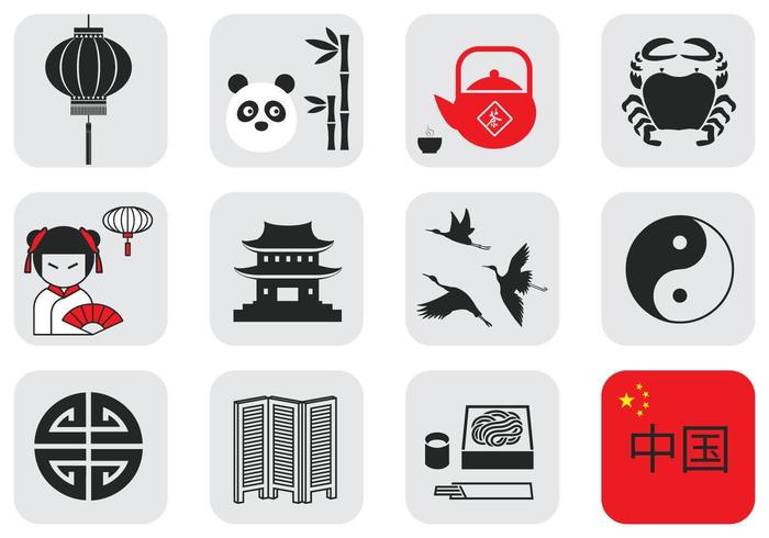 Paquete de elementos de vectores de cultura china