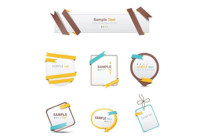 Wrapped Ribbon Banner Vectors and Label Vectors