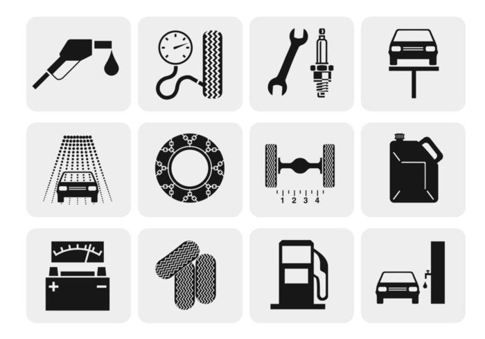 Car Repair and Service Icon Vectors