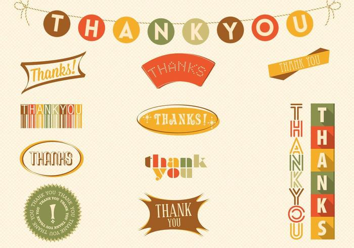 Fall Colored Thank You Badge Vector Pack