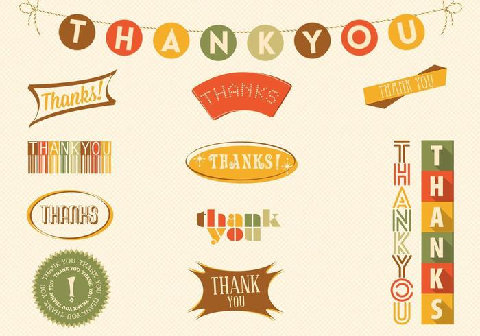 Fall Colored Thank You Badge Vector Pack