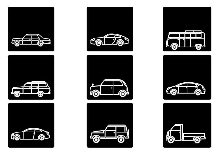 Conjunto de iconos de iconos de coches vector