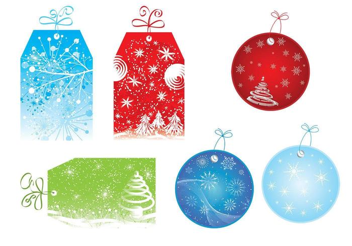 Bright Christmas Tag Vector Pack