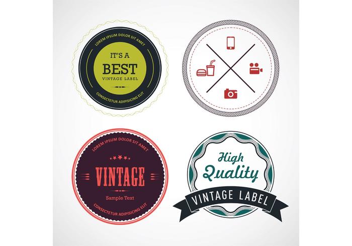 Colored Vintage Label Vectors Colored Vintage Label Vectors