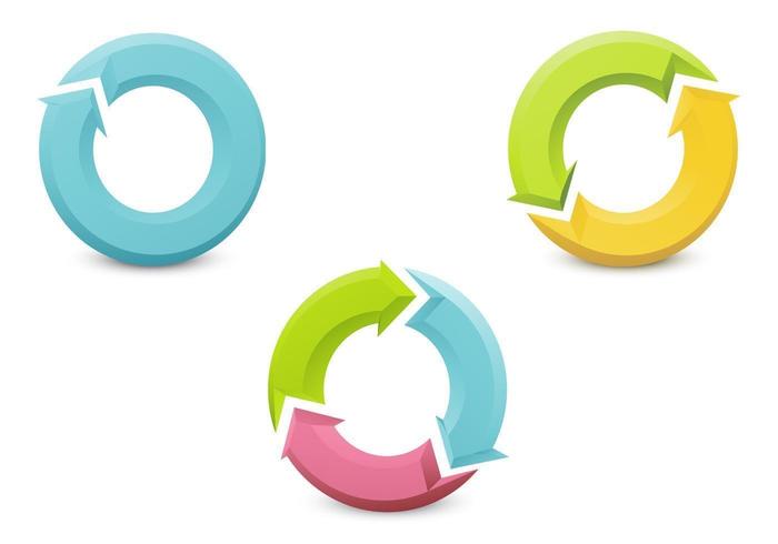 Flecha circular 3D Vector Pack