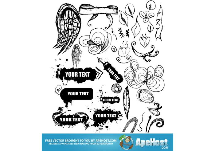 Grungy Hand Drawn Vector Elements Grungy Hand Drawn Vector Elements