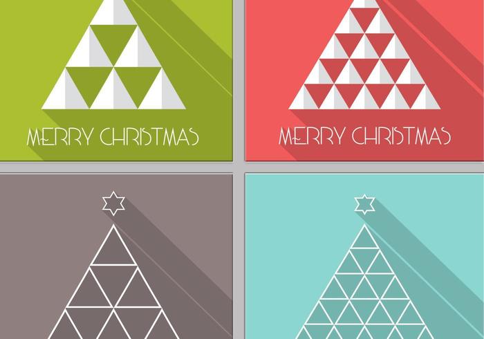 Long Shadow Christmas Tree Vector Pack