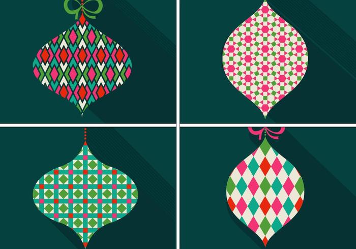 Retro Patterned Christmas Ornament Vectors