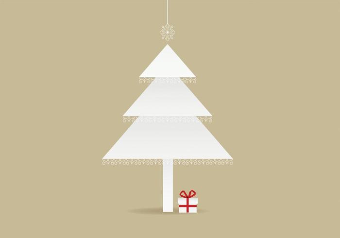 Vector de fondo de árbol de Navidad recortado de encaje