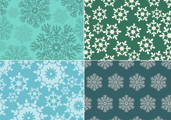 Seamless Snowflake Pattern Vector Pack