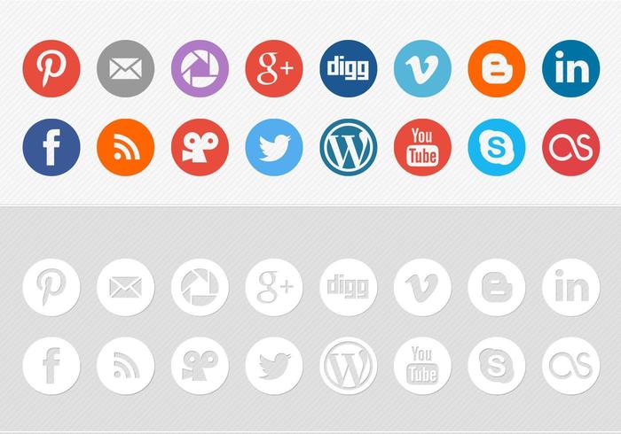 Round Social Media Icon Vector Pack