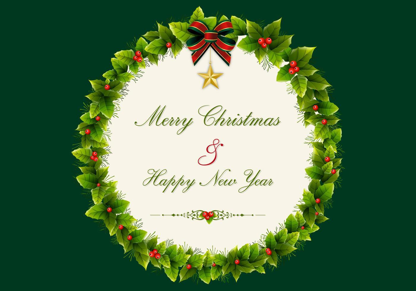 Christmas Holly Wreath Vector Background 59378 Vector Art at Vecteezy