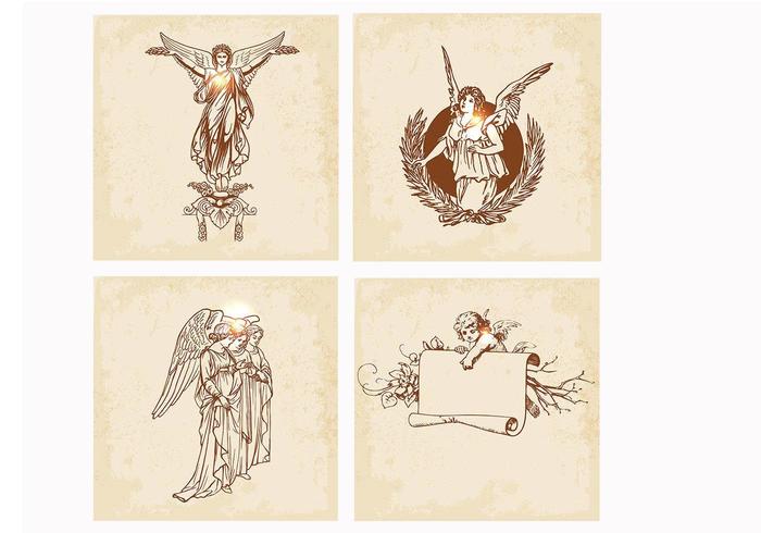 Hand Drawn Angel Vector Pack