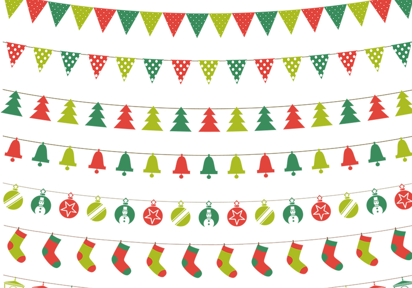 Download Christmas Bunting Vector Pack 59420 Vector Art at Vecteezy