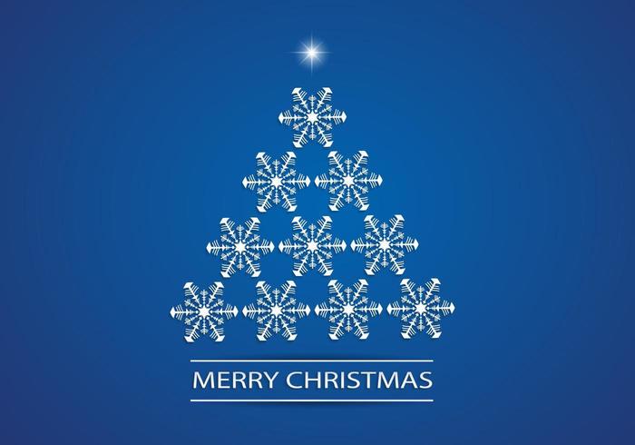 Snowflake Christmas Tree Vector Background