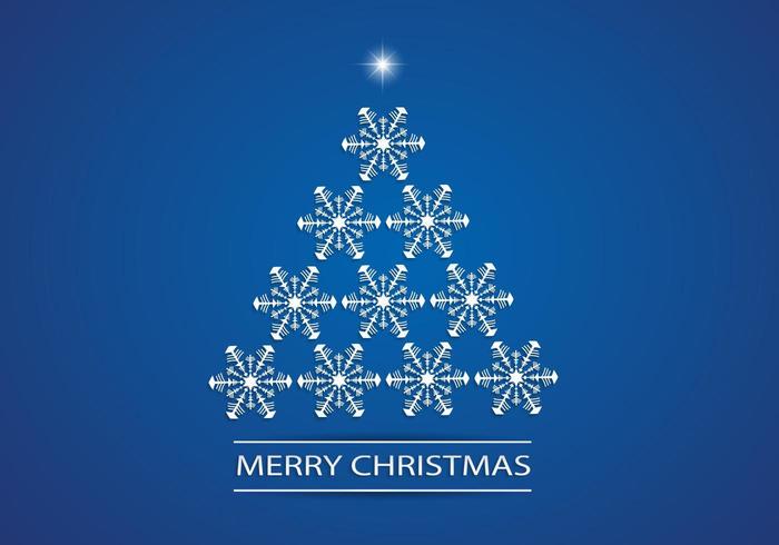 Snowflake Christmas Tree Vector Background