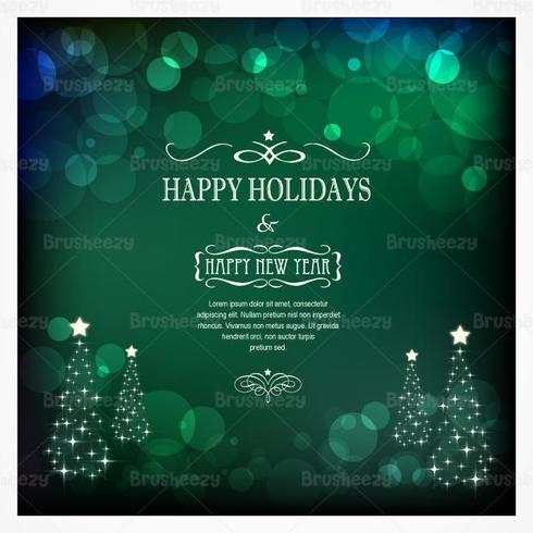 Emerald Bokeh Christmas Vector Background