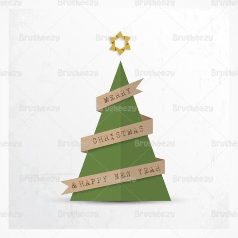 Paper Christmas Tree Vector Background