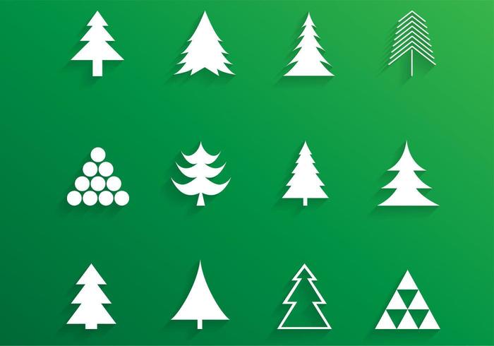 Simple, navidad, árbol, vector, paquete vector